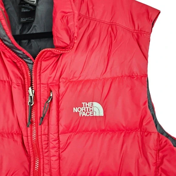 The North Face Men's Aconcagua 550 Down Puffer Vest Red Large Full Zip